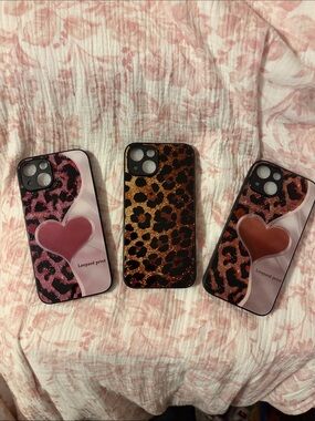 Set Of Three Phone Cases – New Stylish Pink Animal Print for iPhone 14
